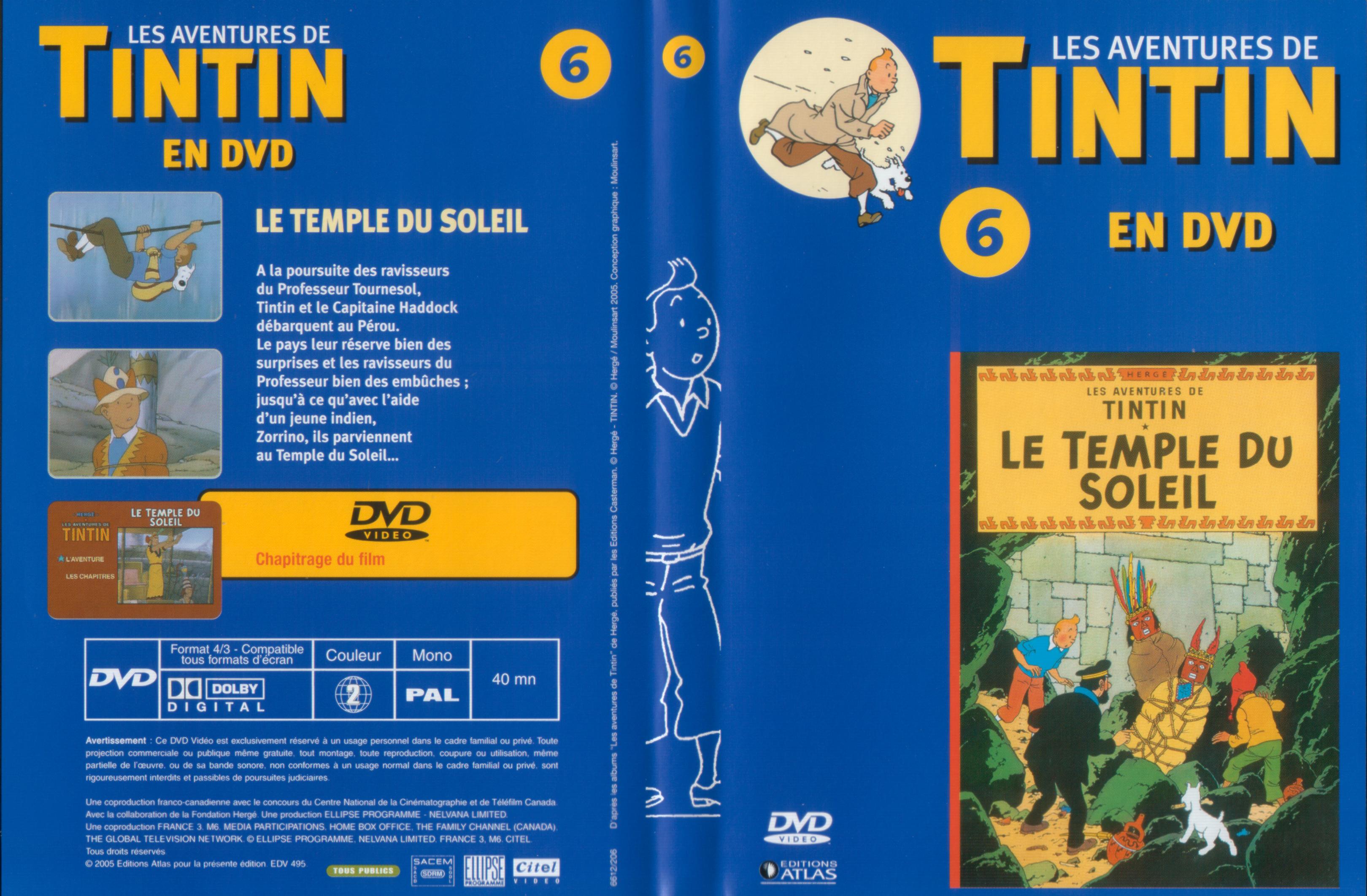 Jaquette DVD Tintin - vol 6 - Le temple du soleil