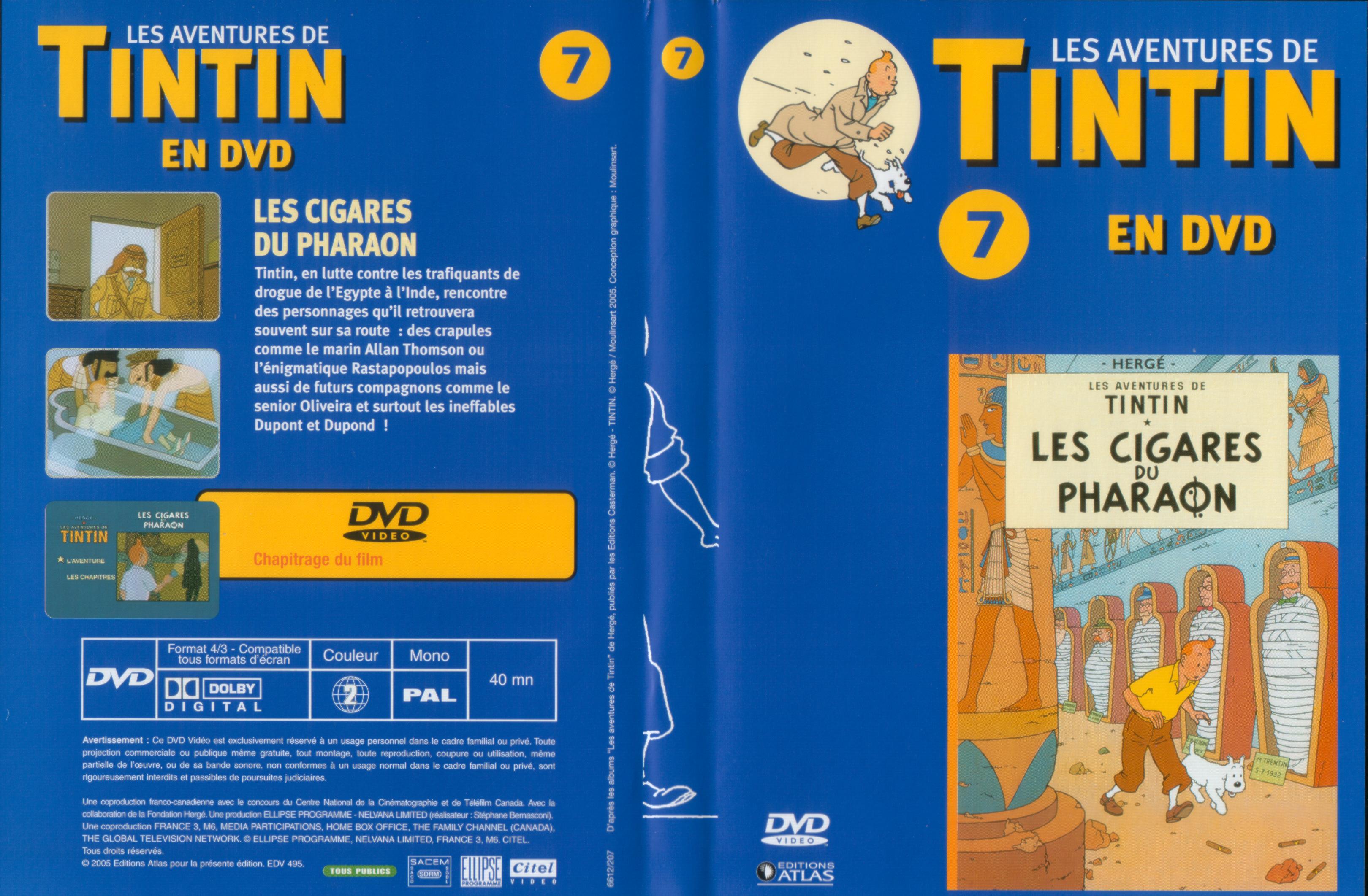 Jaquette DVD Tintin - vol 7 - Les cigares de pharaon