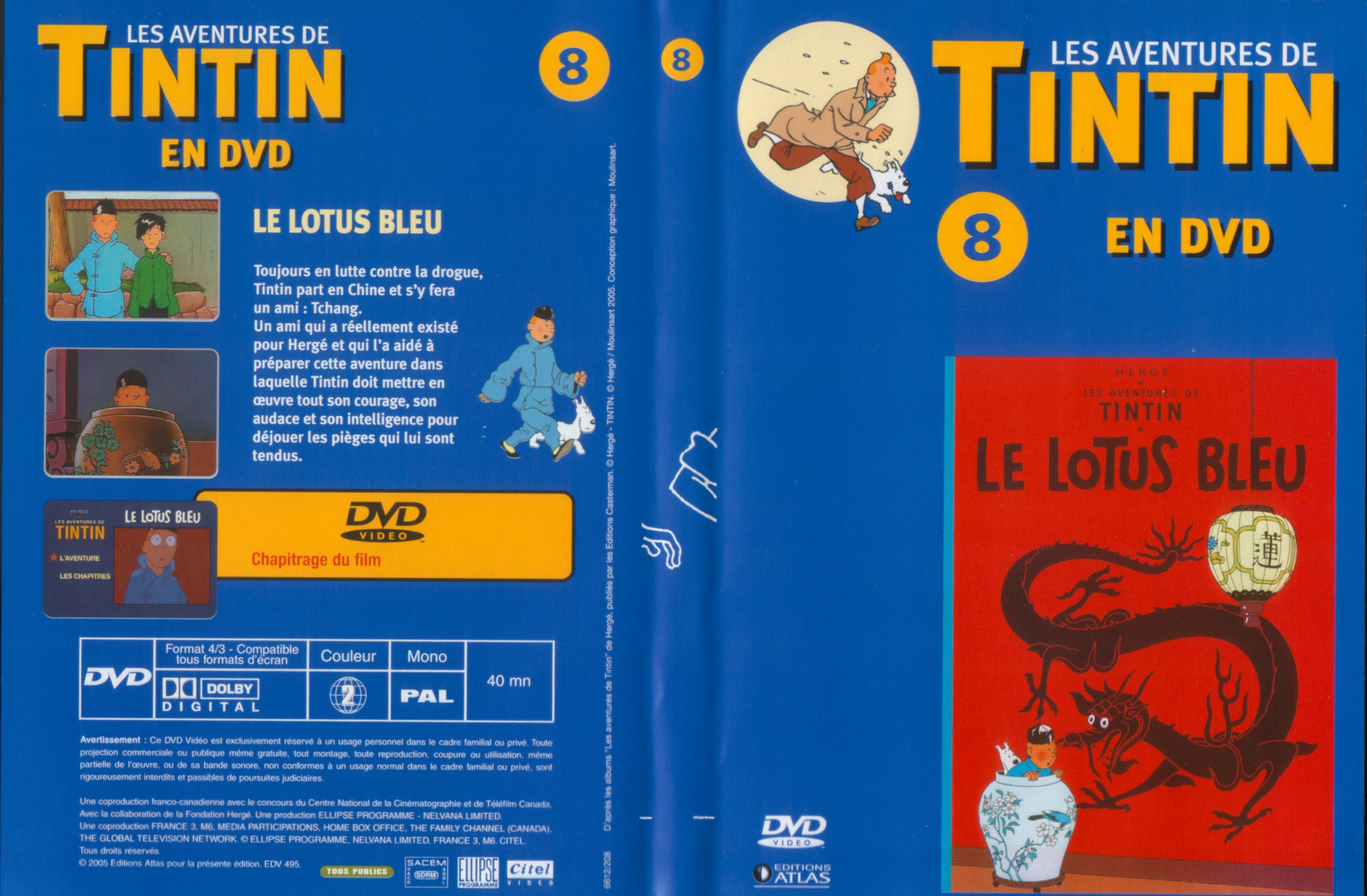 Jaquette DVD Tintin - vol 8 - Le lotus bleu