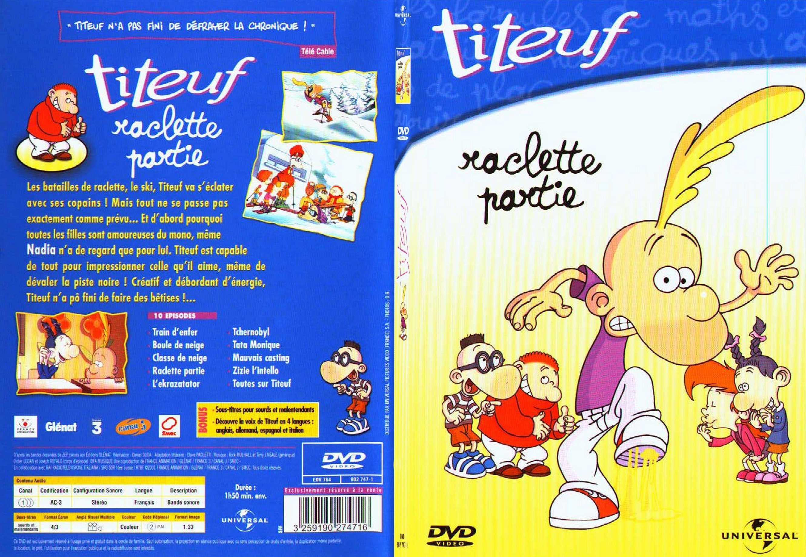 Jaquette DVD Titeuf Raclette partie - SLIM