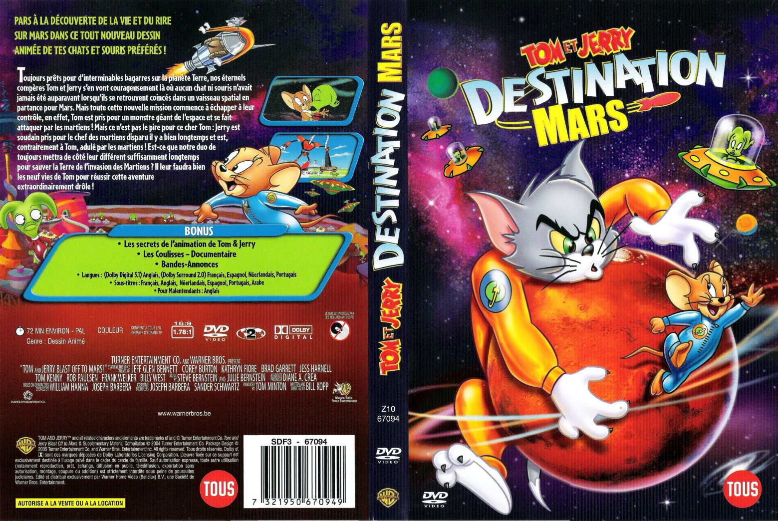 Jaquette DVD Tom et Jerry - Destination Mars