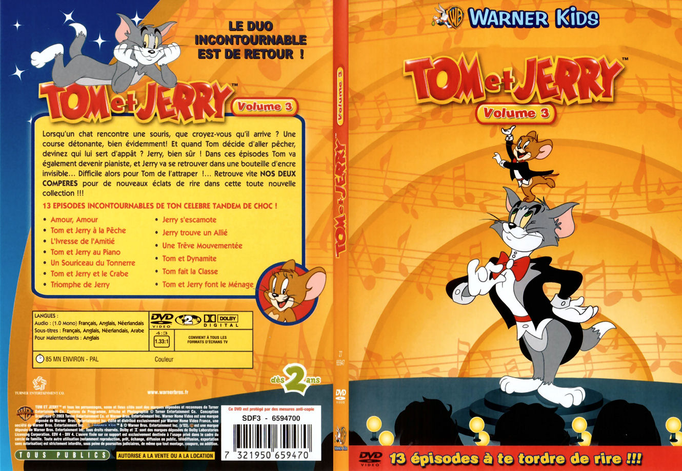Jaquette DVD Tom et Jerry vol 3 - SLIM