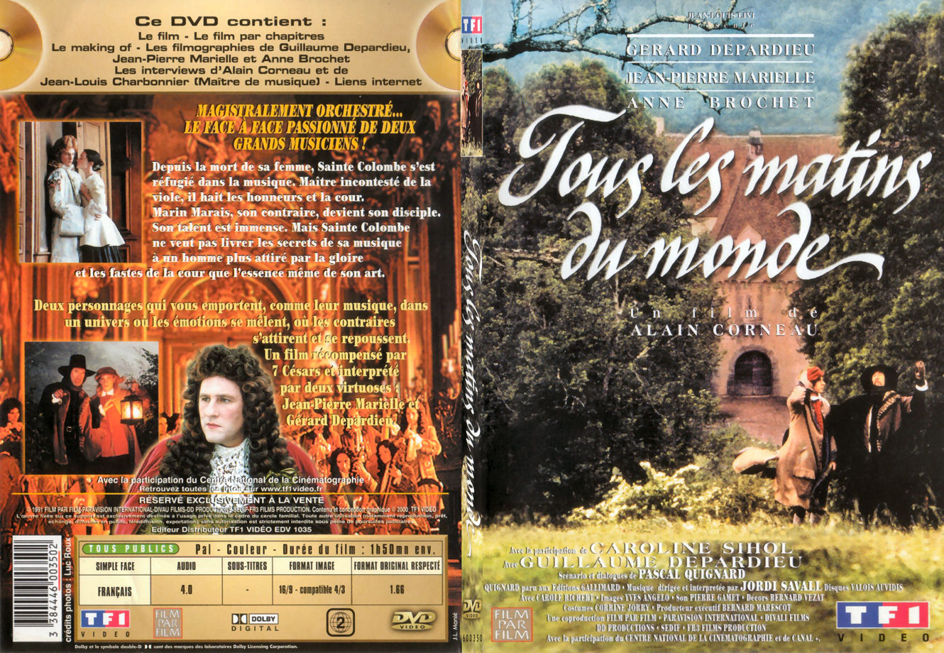 Jaquette DVD Tous les matins du monde - SLIM