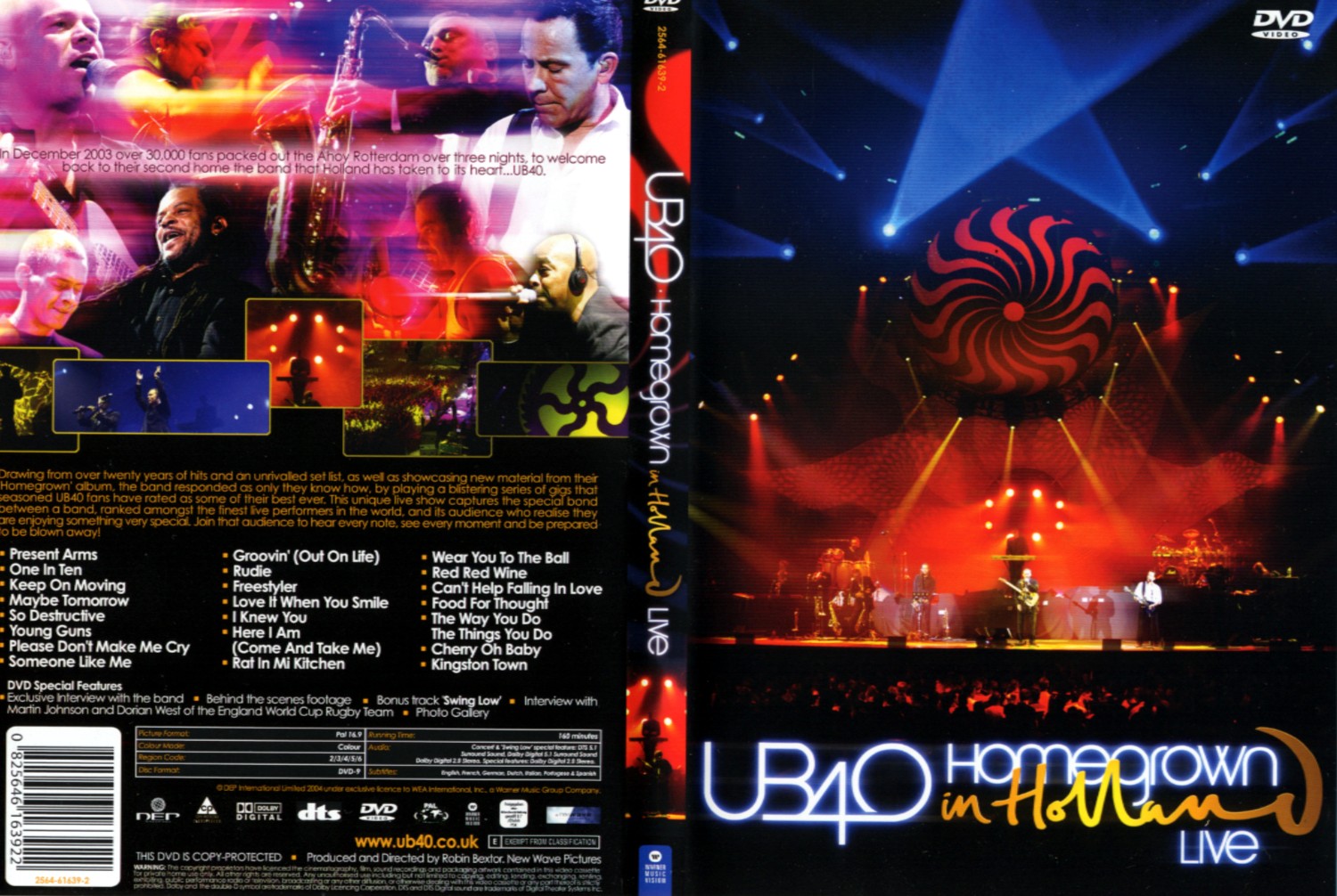 Jaquette DVD UB40 homegrawn in hollano live
