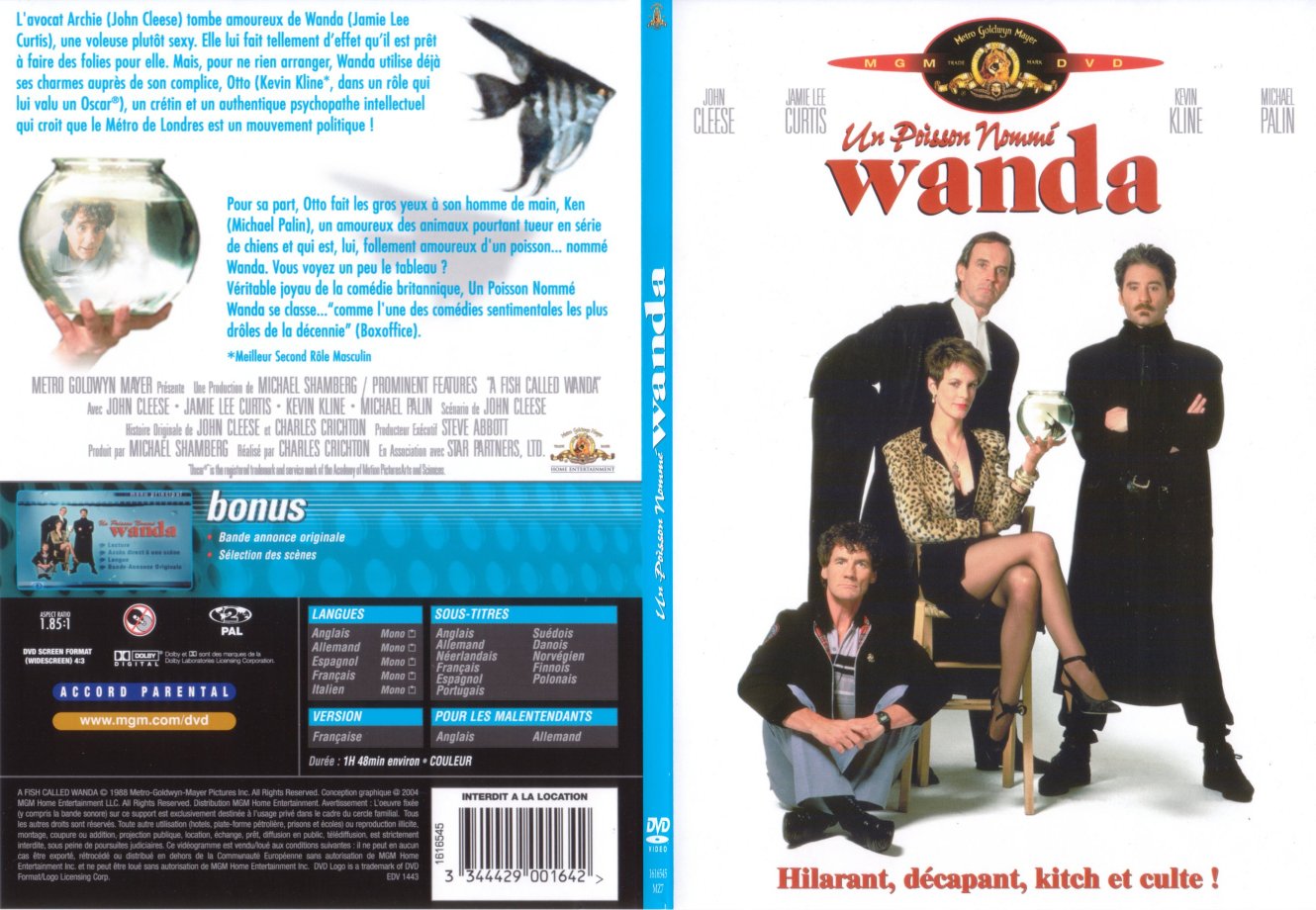 Jaquette DVD Un poisson nomm Wanda - SLIM