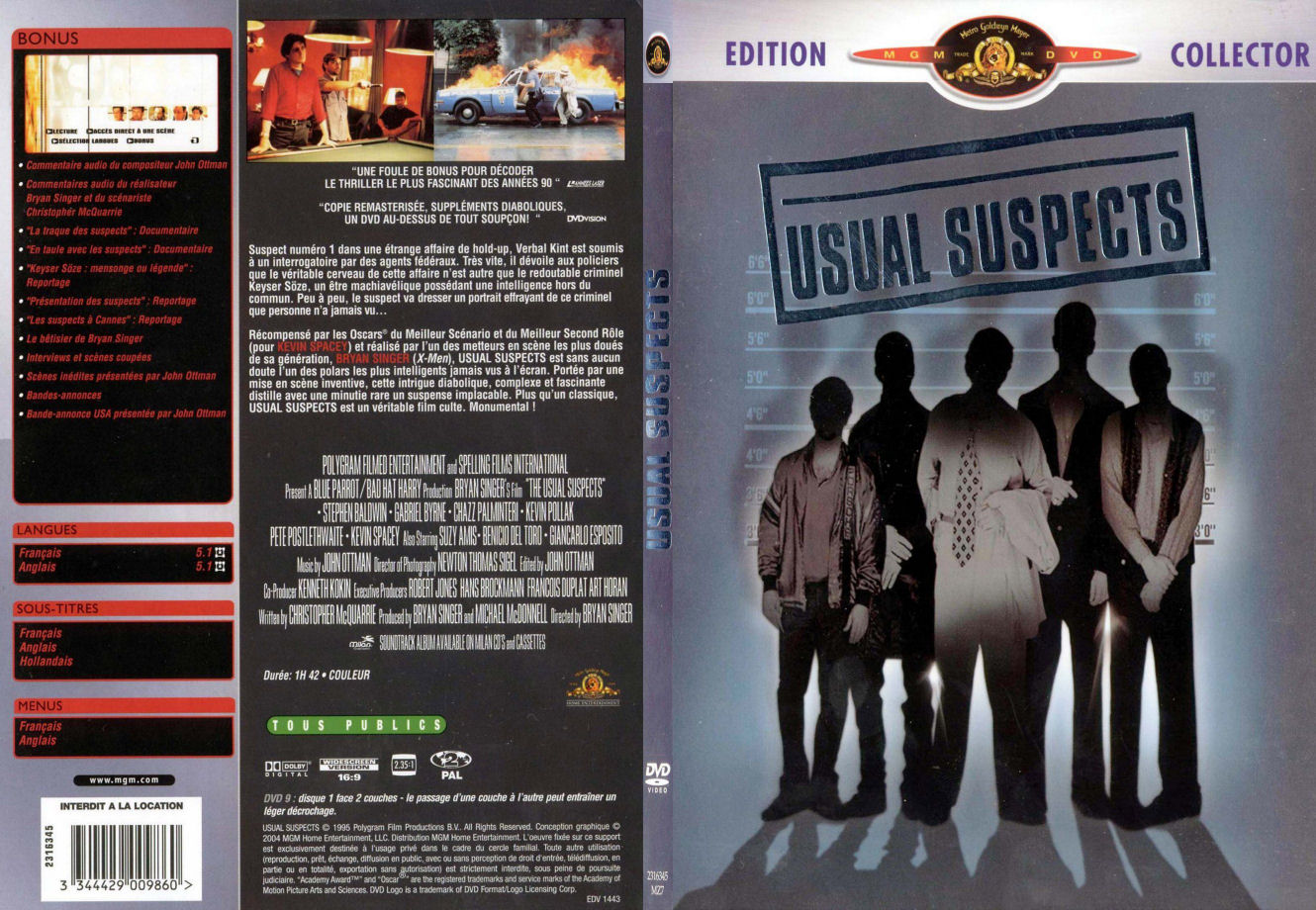Jaquette DVD Usual Suspects - SLIM