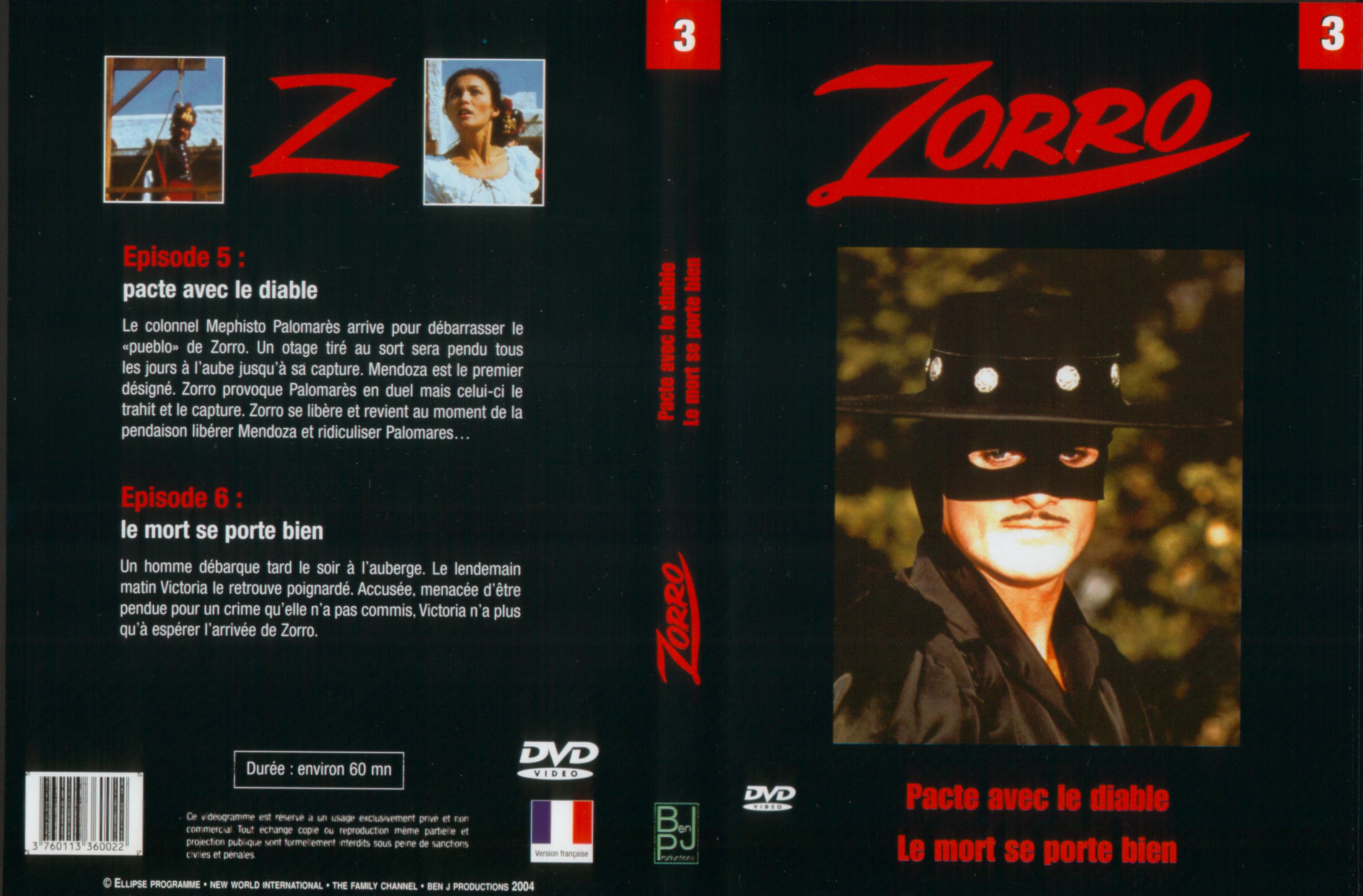 Jaquette DVD Zorro vol 3