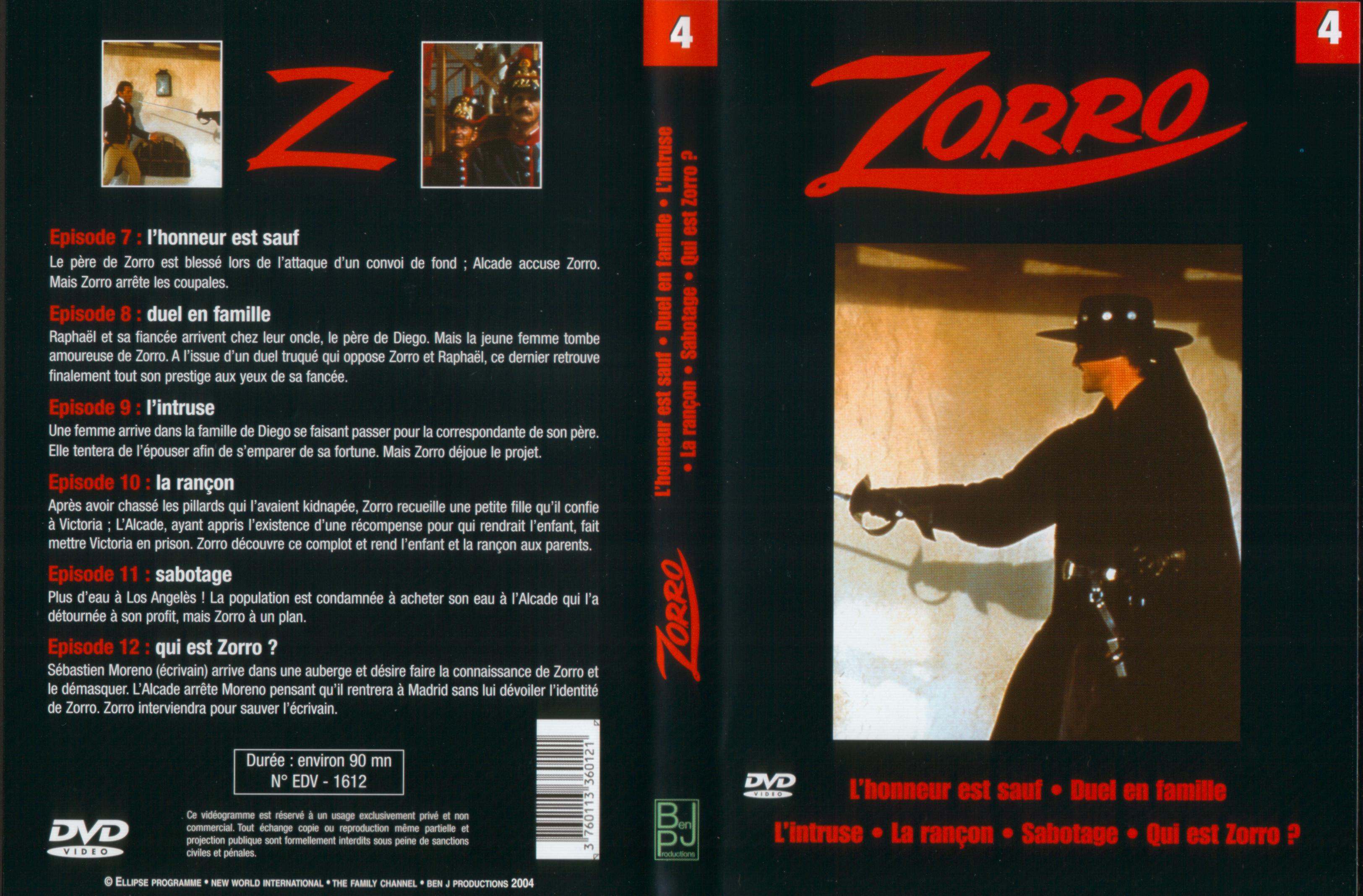 Jaquette DVD Zorro vol 4