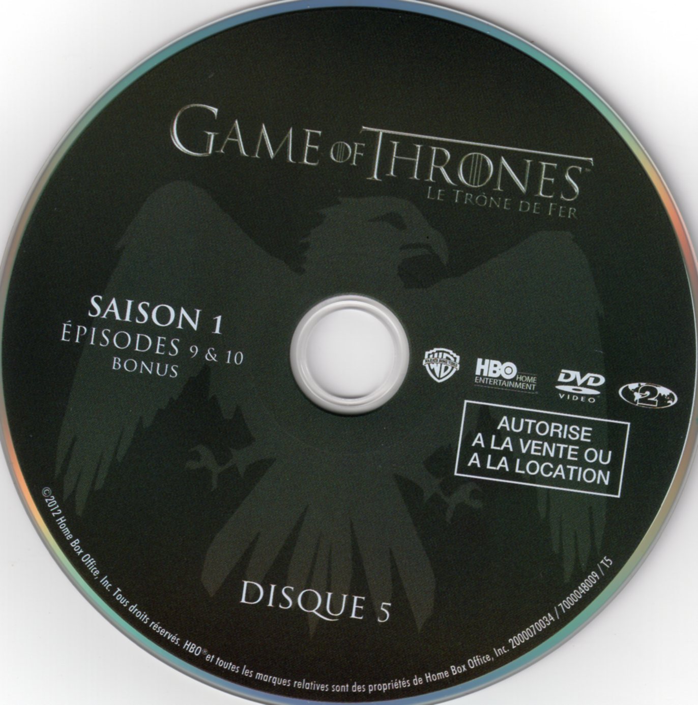 Game of thrones (le trone de fer) Saison 1 DVD 5