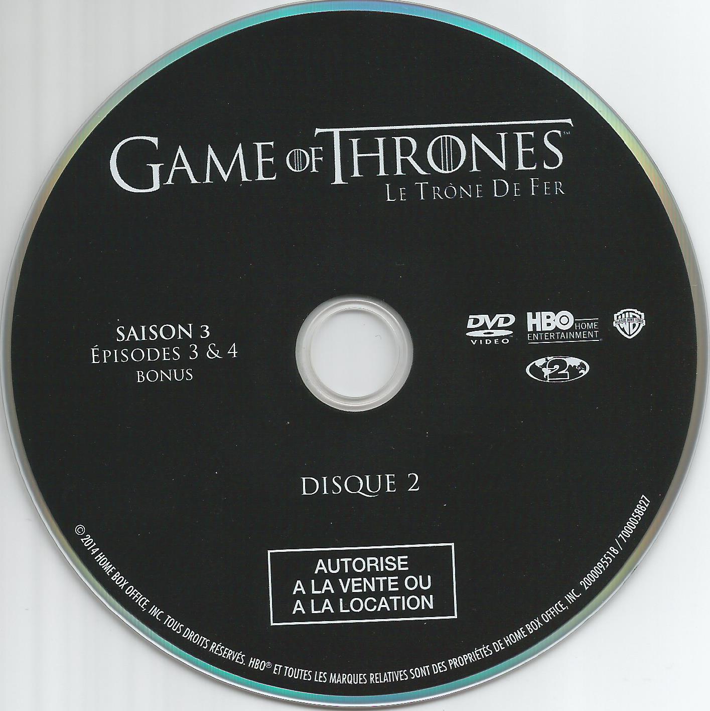 Game of thrones (le trone de fer) Saison 3 DVD 2