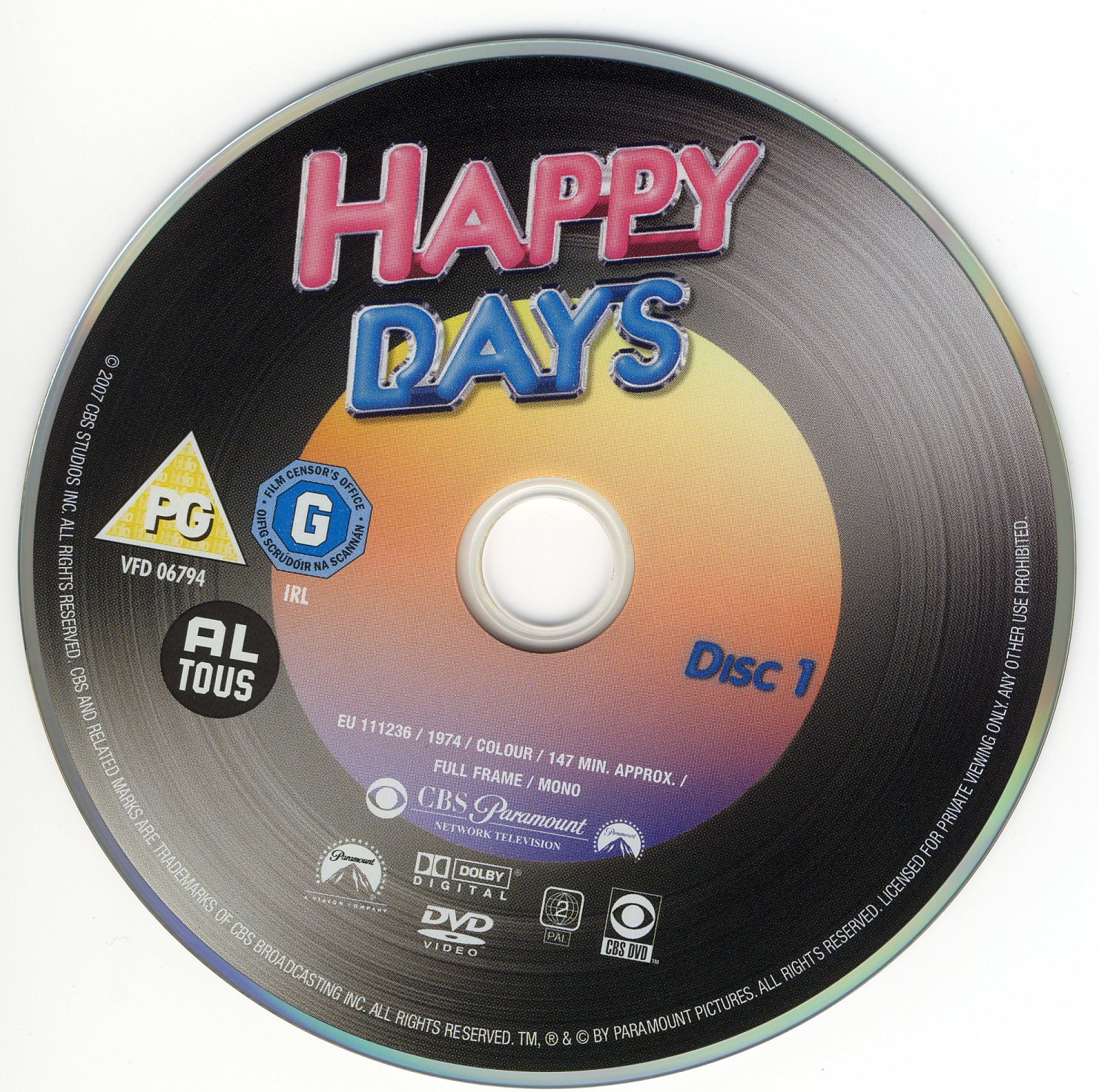 Happy days Saison 01 DISC 1