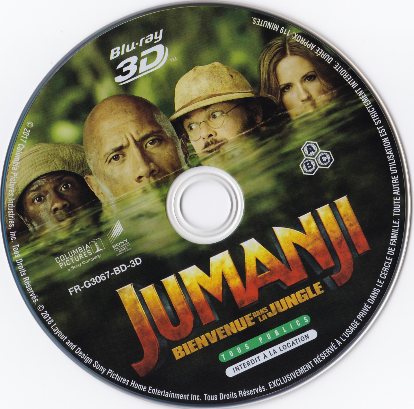 Jumanji bienvenue dans la jungle 3D (BLU-RAY)