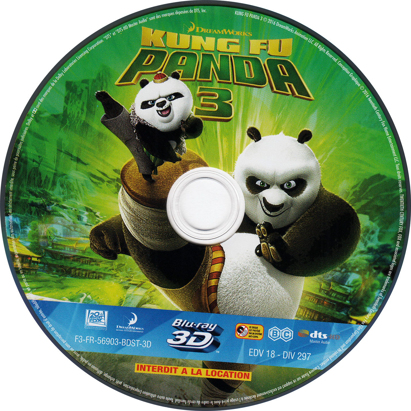 Kung Fu Panda 3 3D (BLU-RAY)