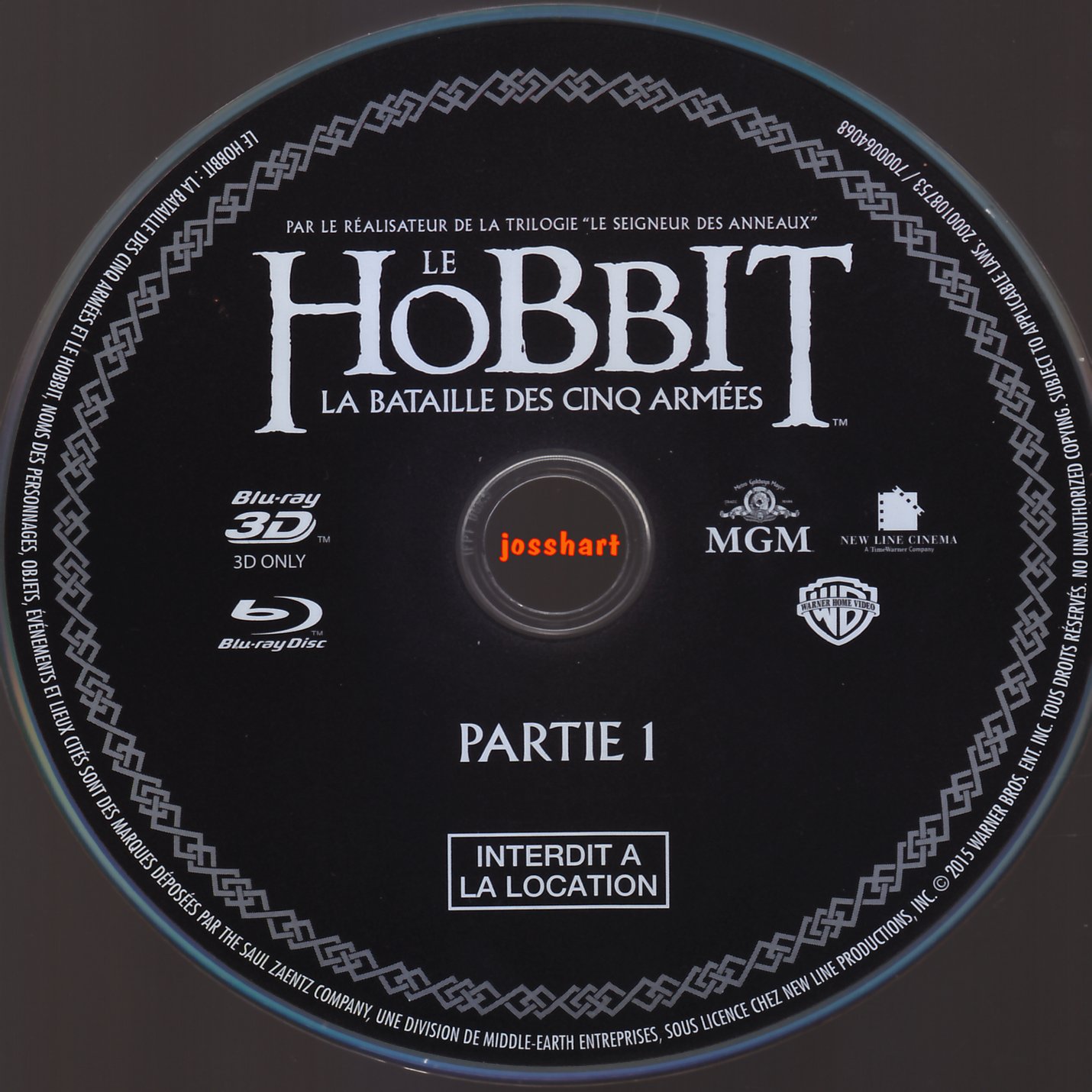 Le Hobbit la Bataille des Cinq Armes Partie 1 3D (BLU-RAY)