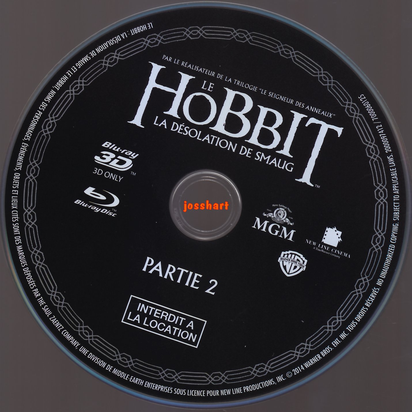 Le Hobbit la Dsolation de Smaug Partie 2 3D (BLU-RAY)