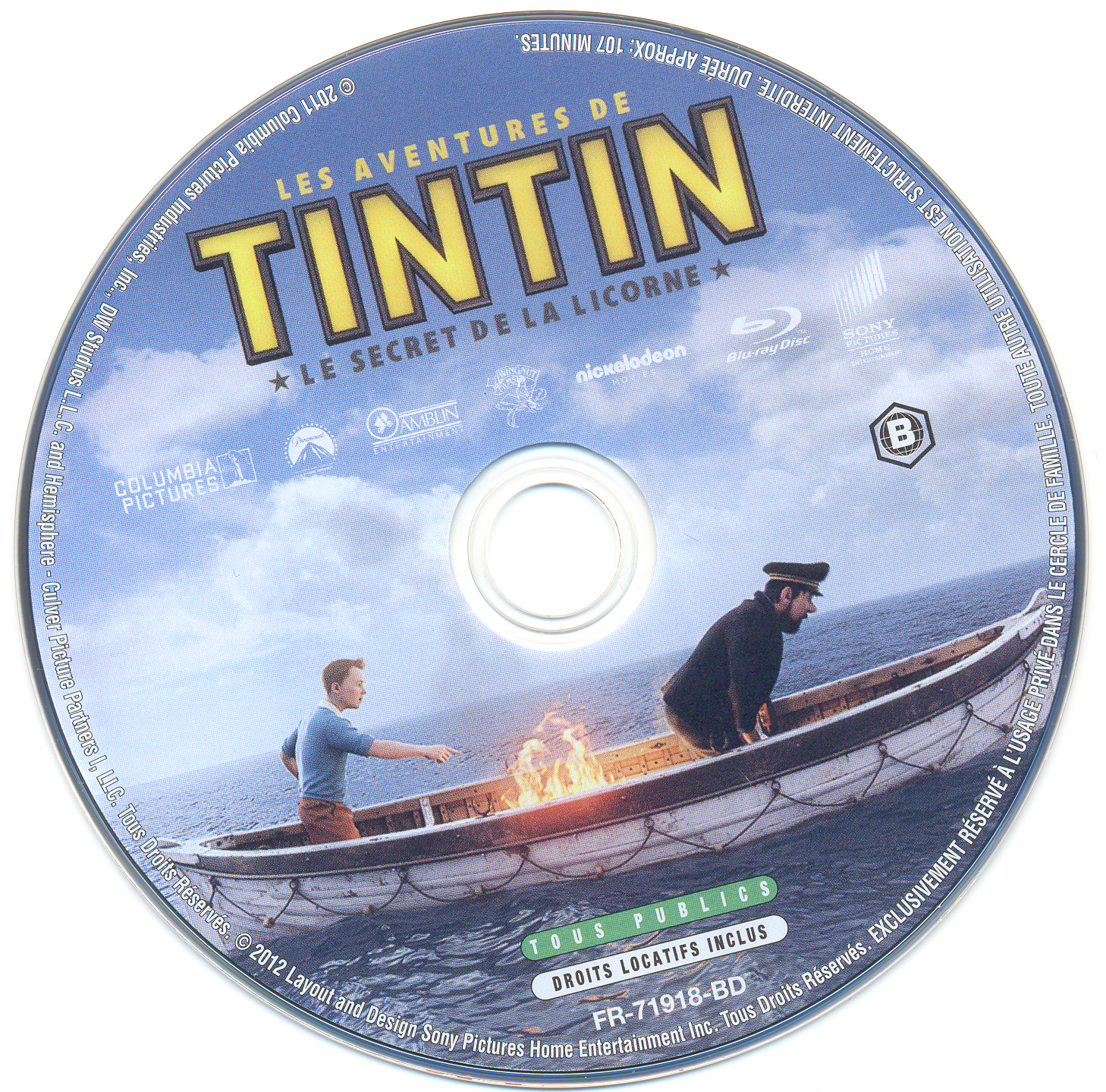 Les aventures de Tintin le secret de la Licorne (BLU-RAY)