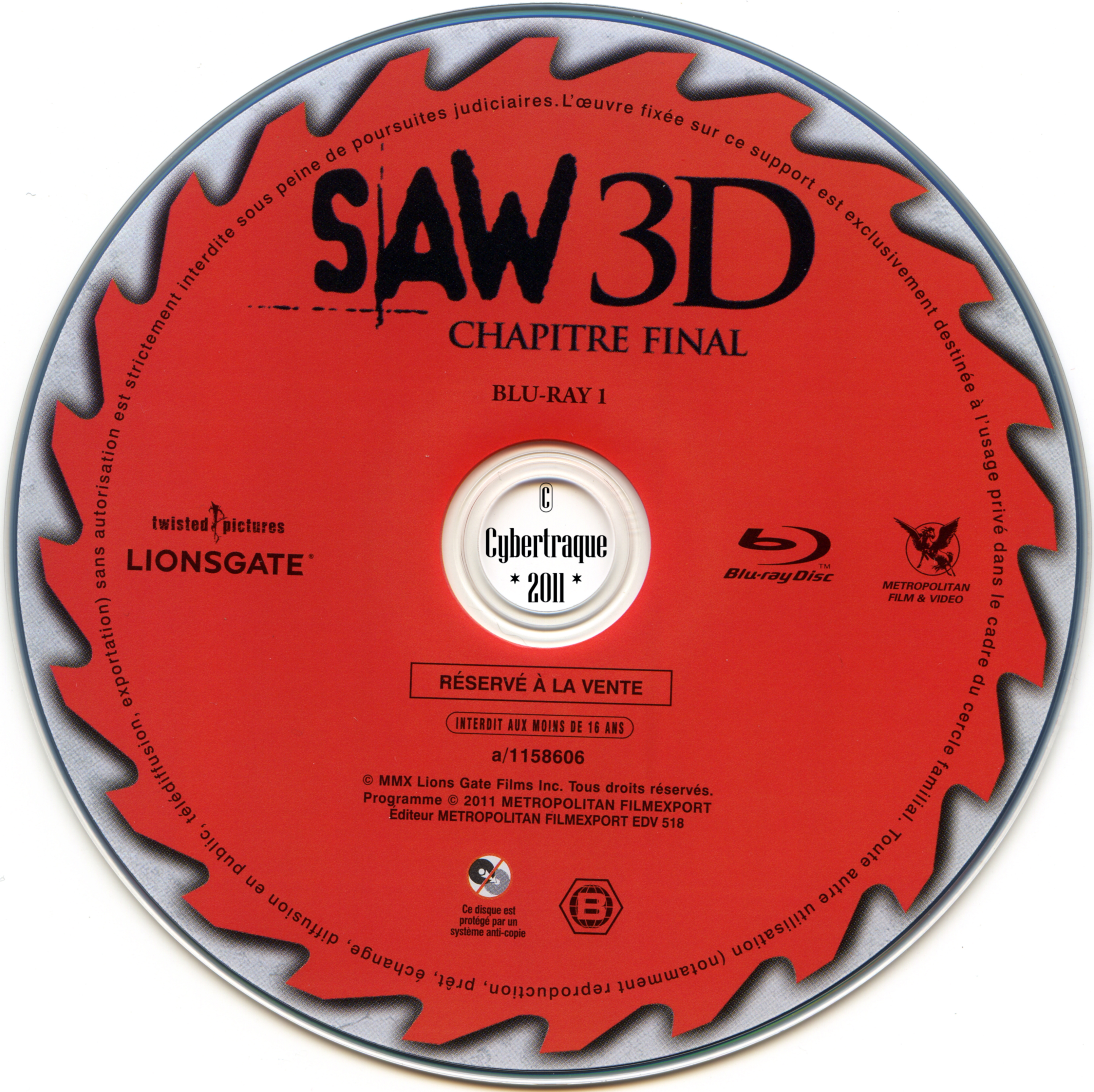 Saw 3D chapitre final DISC 1 (BLU-RAY)