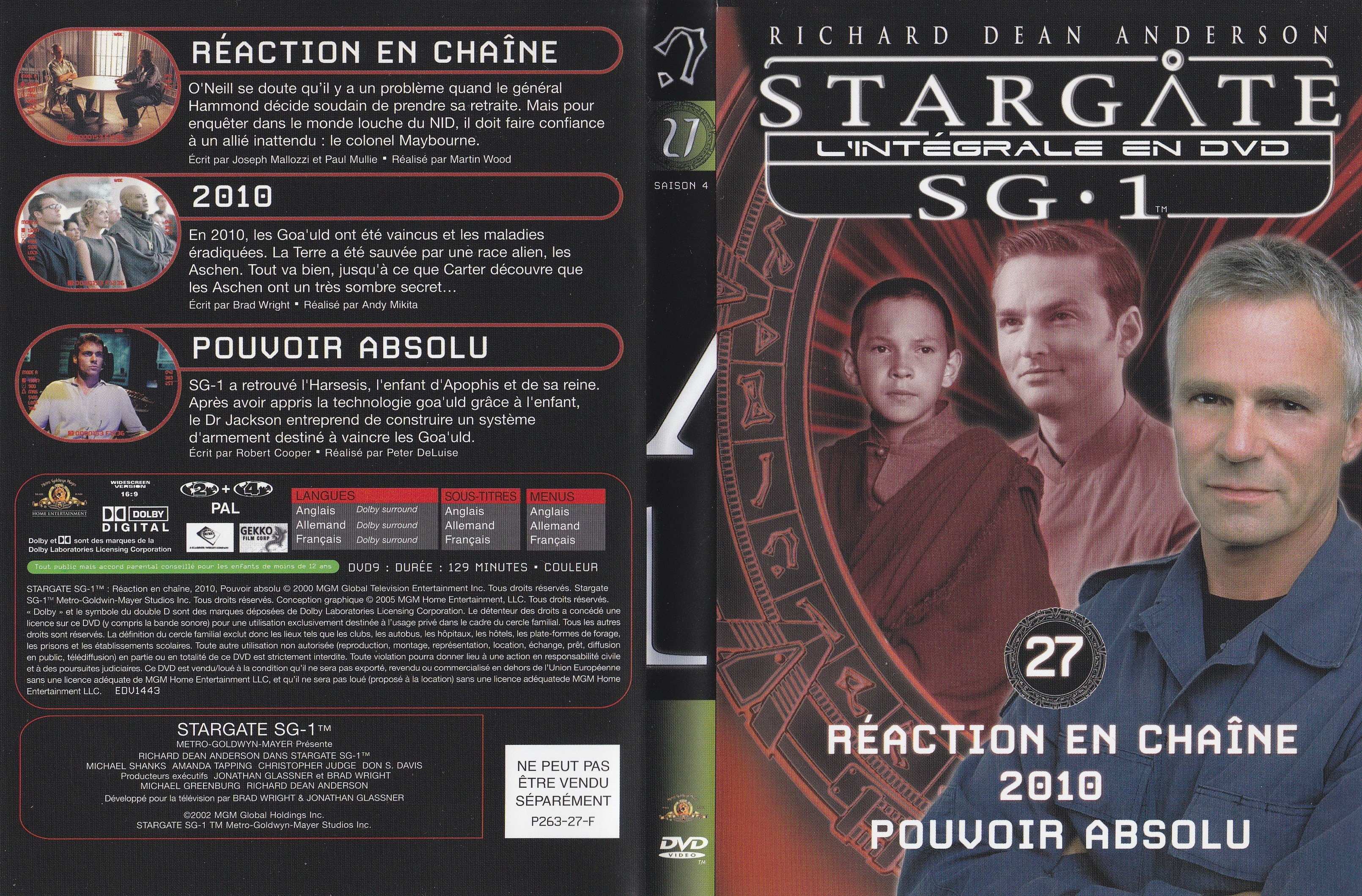 Stargate SG1 Intgrale Saison 4 vol 27